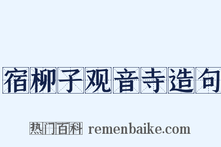 宿柳子观音寺造句是什么意思的图片
